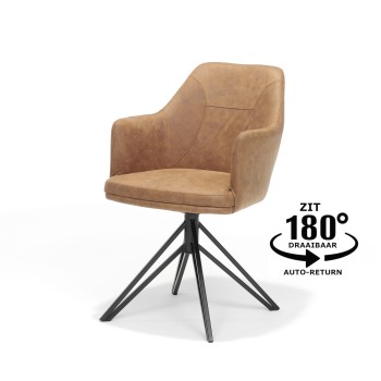 Eetkamerstoel Calvin Draaivoet | Softyl Cognac