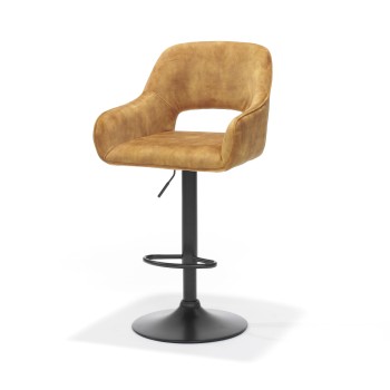 Barkruk Katy Velvet Gold | Draaibaar + Verstelbare hoogte