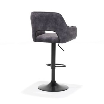 Barkruk Katy Velvet Antraciet | Draaibaar + Verstelbare hoogte