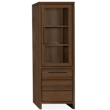 Vitrinekast Senson | 1 deurs glas, 1 deurs | Lamulux Dark Almond