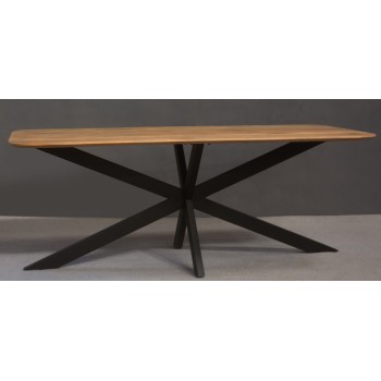 Eetkamertafel Sonara | Verjongd | 220 x 100 x 2,5 cm | Mangohout Royal Brown