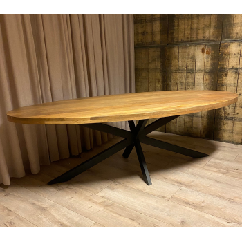 Eetkamertafel Soviano | Ovaal | 240 x 110 x 5.5cm | Mangohout Royal Brown