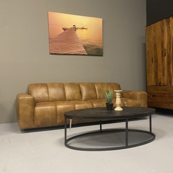 Bank Baxter | 4 zits | Retro Leder | Cognac