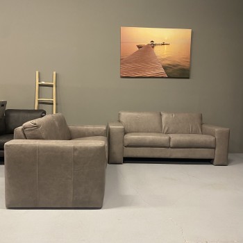 Bankstel Alpaca | 2 + 2,5 zits | Retro Leder | Grijs