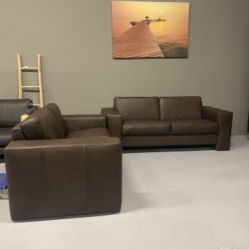 Bankstel Alpaca | 2 + 2,5 zits | Retro Leder | Donkerbruin