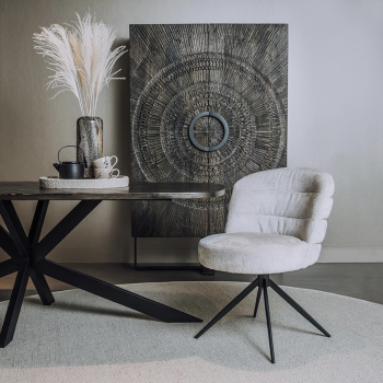 Eetkamerstoel Carro | Draaibaar | Harmony 02 almond white