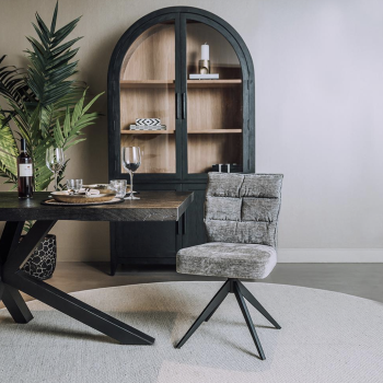 Eetkamerstoel Rosora | Draaibaar | Grijs