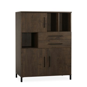 Wandkast Melle | 3 Deurs 2 Lades | Lamulux Dark Mango