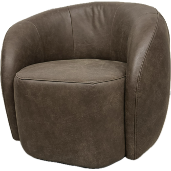 Fauteuil Harlem | Retro Leder | Donkerbruin
