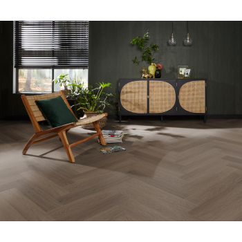 Plak PVC | Spigato Estino visgraat dryback brown (1,897m2)